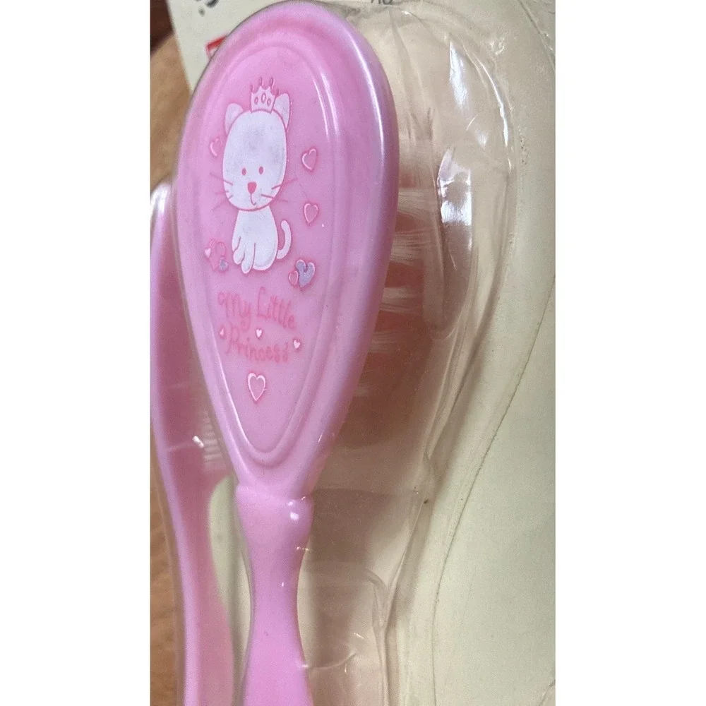Fisher Price Brush Comb Set‎ Baby Pink My Little Princess Cat 2006 Vintage NEW